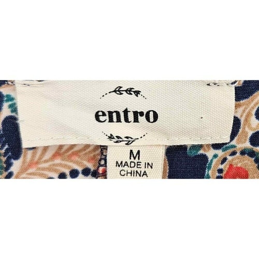 ENTRO Multicolor Paisley Open Front Lightweight Flowy Cardigan Sz M - Picture 3 of 5